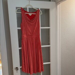 Anthropologie Red Patterned Midi Dress
